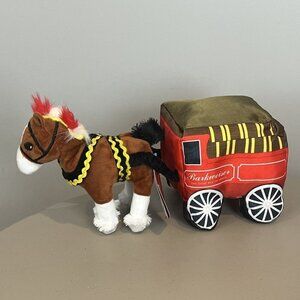 BARK BOX Barkweiser Clyde Horse & Wagon DOG TOY Plush Squeakers Budweiser NEW